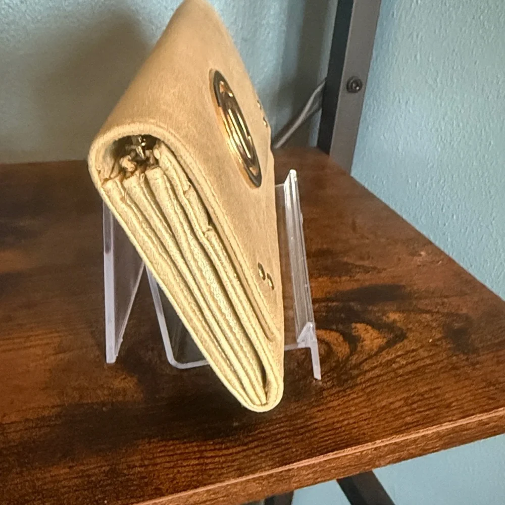 Christian Dior Metallic Gold Clutch Wallet